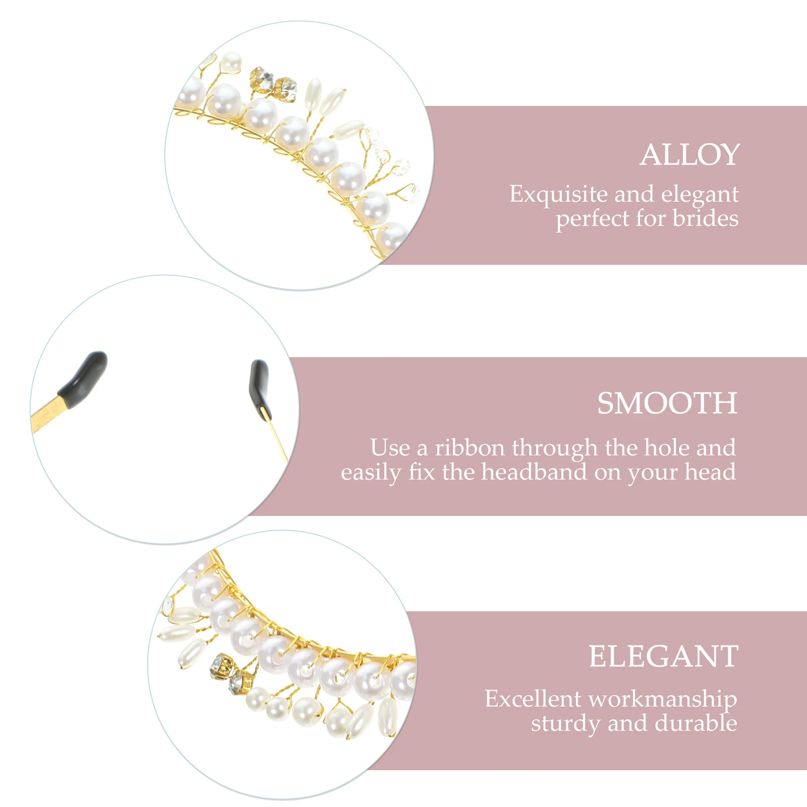 

Pearl Rhinestone Hair Accessories for Women Hair Headb Girls Bride Bridal Shower Decorations Gold Flower Hairb