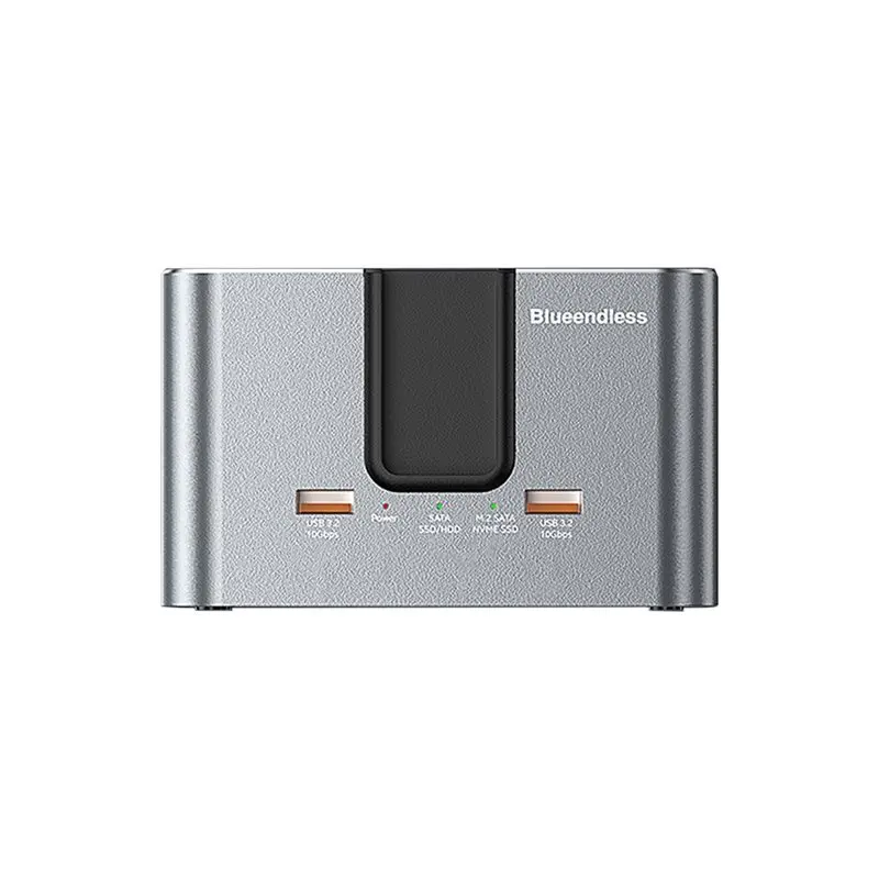 BLUEENDLESS EU Plug High-Speed USB 3.2 Gen2 M. 2 Nvme SSD Enclosure USB External Case For 2.5/3.5 Inch SATA HDD SSD Up To 28TB