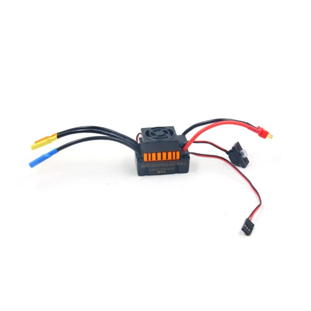 

FATJAY 60A ESC 2-3S Battery Waterproof Brushless Bidirectional Air Cooling Electronic Speed Controller for RC Car 1/10 Car Buggy