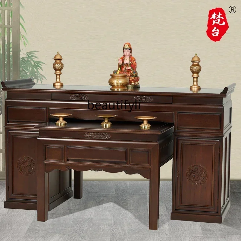 

yj9 Fantai solid wood table for home use, new Chinese style table for living room, Buddhist table modern and simple