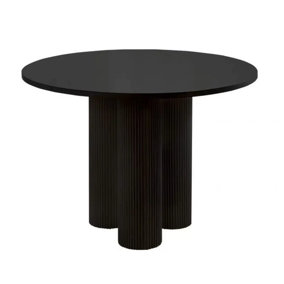 *Cream Style Rock Plate Round Dining Table Light Luxury Modern Simple French Minimalist Dining Table Home Small Apartment