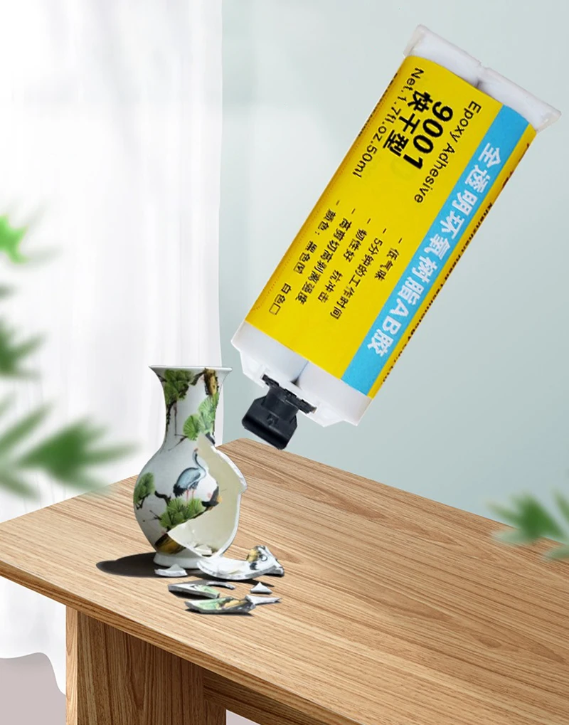 1 قطعة CNMI 50 مللي راتنجات الايبوكسي الشفافة AB الغراء 9001 5 دقائق التجفيف السريع لاصق قوي للسيراميك معدن الخشب الحجر