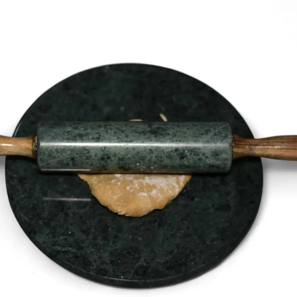 Natural Stone 9x9 Inch Round Rolling Base for Dough, Roti, Chapati, and Paratha Making