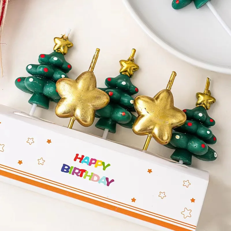 Weihnachten Kuchen Dekoration Stern Weihnachtsbaum Kerze Einsatz Heiligabend Dessert Backen Schmuck Einsatz
