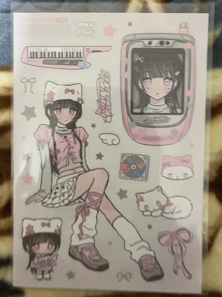 

Korean Sweet Cool Girl Stickers for Students, INS Aesthetic DIY Decorative Stickers for Scrapbook Journal Diary Planner