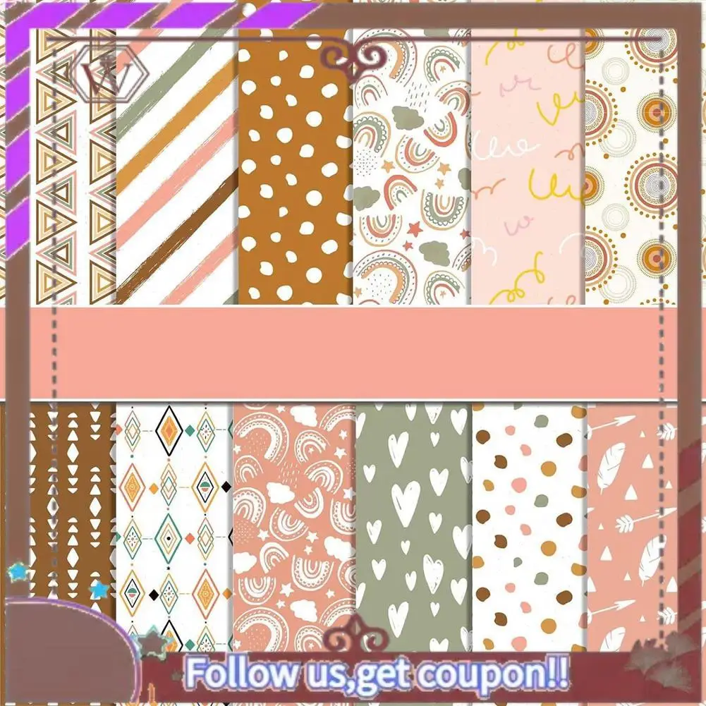 ABBG-бумажный блокнот для скрапбукинга, 12 дюймов X 12 дюймов, милый карточок с рисунком, упаковка крафт-бумаги для изготовления карт, 24 шт.