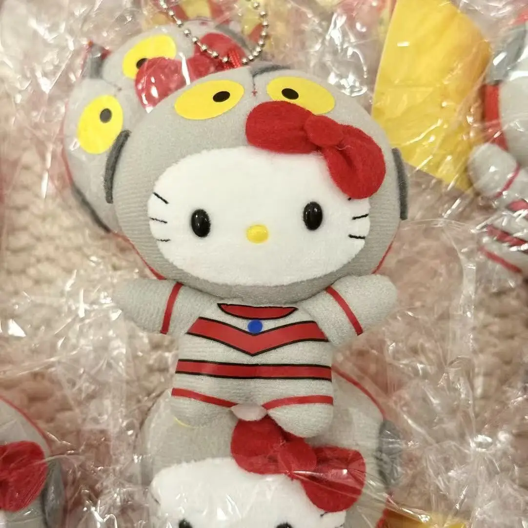 

НОВЫЙ винтажный костюм Hello Kitty серии Sanrio, плюшевые куклы, игрушки, креативное одевание, брелки с изображением котенка, подвеска, аксессуары для рюкзака