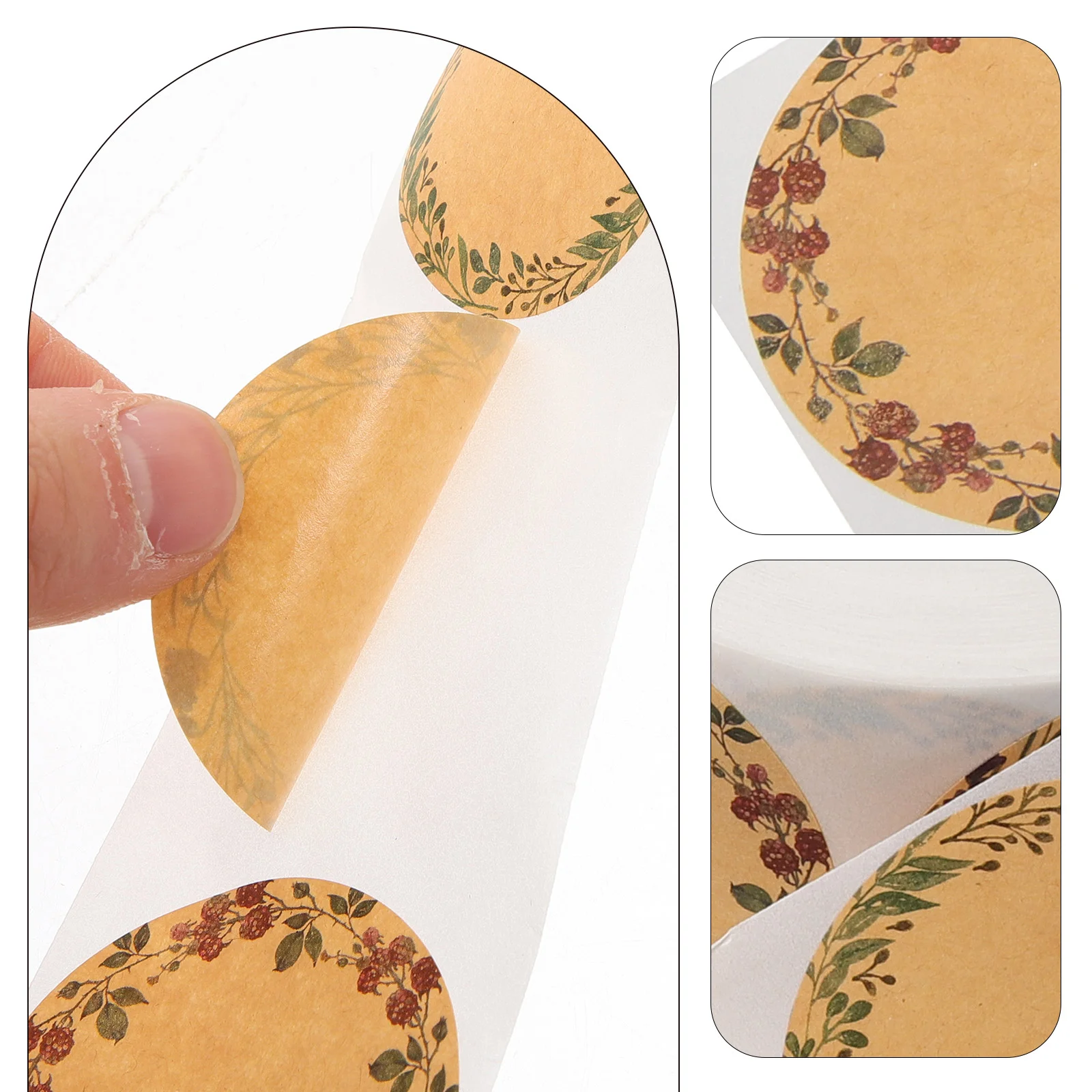 Label Sticker Scrapbook Stickers Labels Sealing Canned Gift Wrapping Package Self-adhesive Kraft Paper