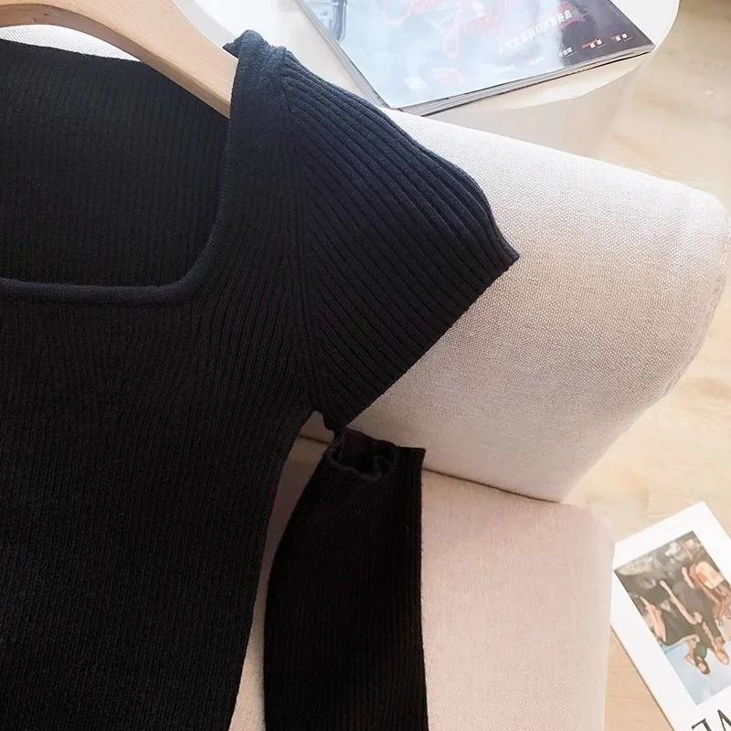 

Detachable Sleeve Knitted Sweater Women Lace Spring Embroidered Heart-Shaped Lettuce Edge Bow Front Cute Date Strawberry Pink OL