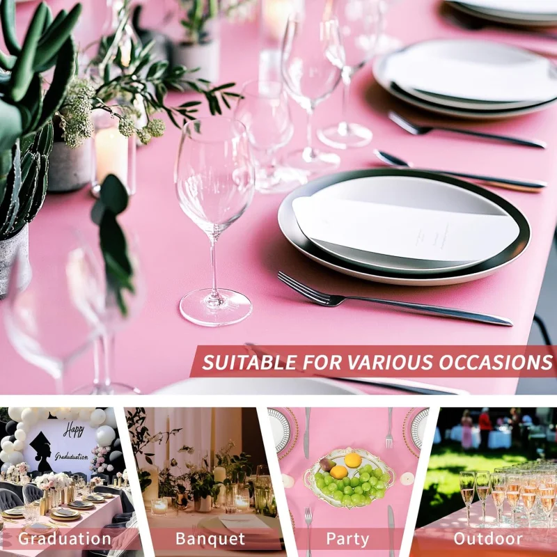 6FT Table Cloth Rectangle Table, 2 Tablecloths Rectangular Stretch Spandex Fitted Table Covers 6 Foot Party, Trade
