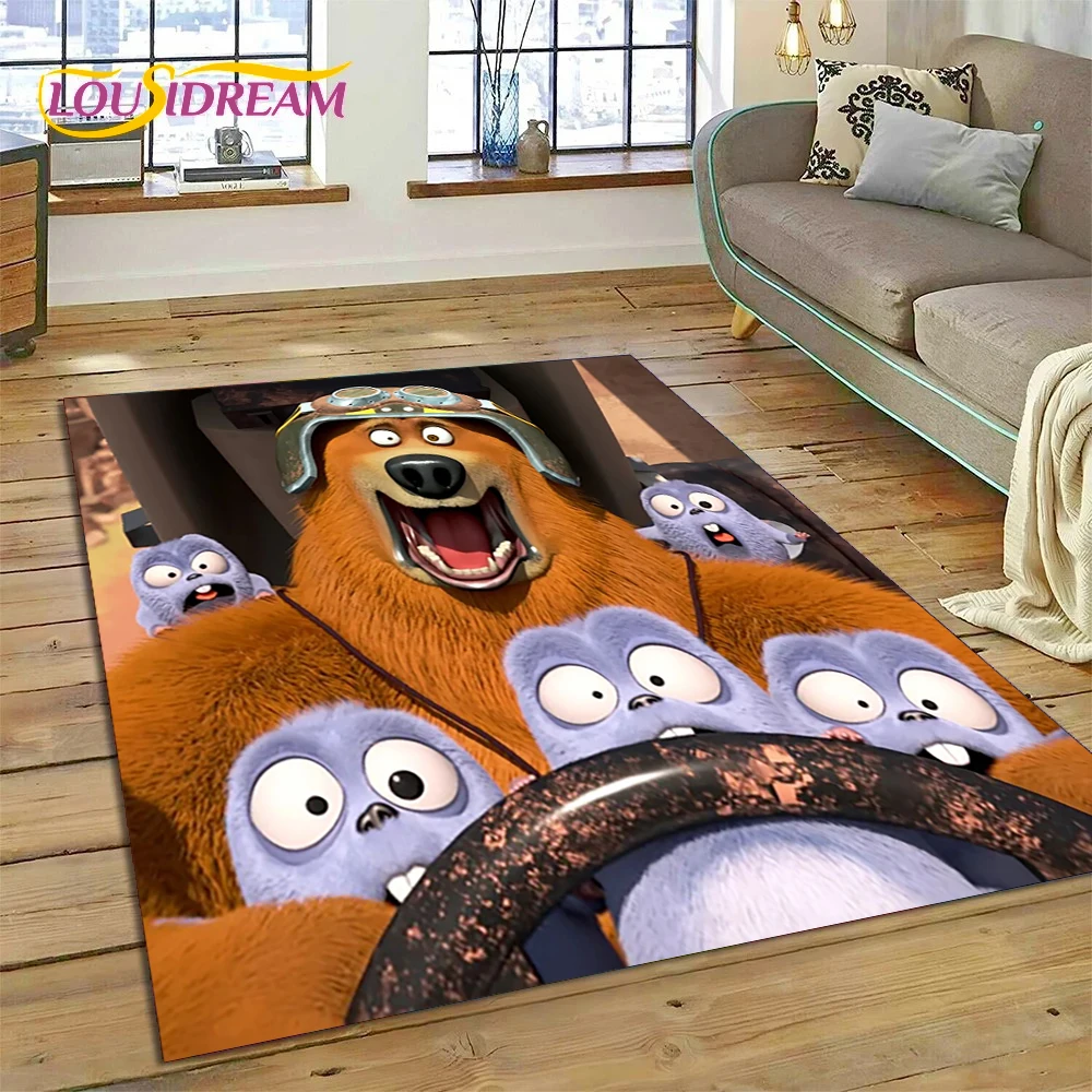 Cartoon Grizzy and The Lemmings Rug Carpet for Living Room Bedroom Home Decor,Floor Mat Non-slip Decoration for Sofa Doormat Kid