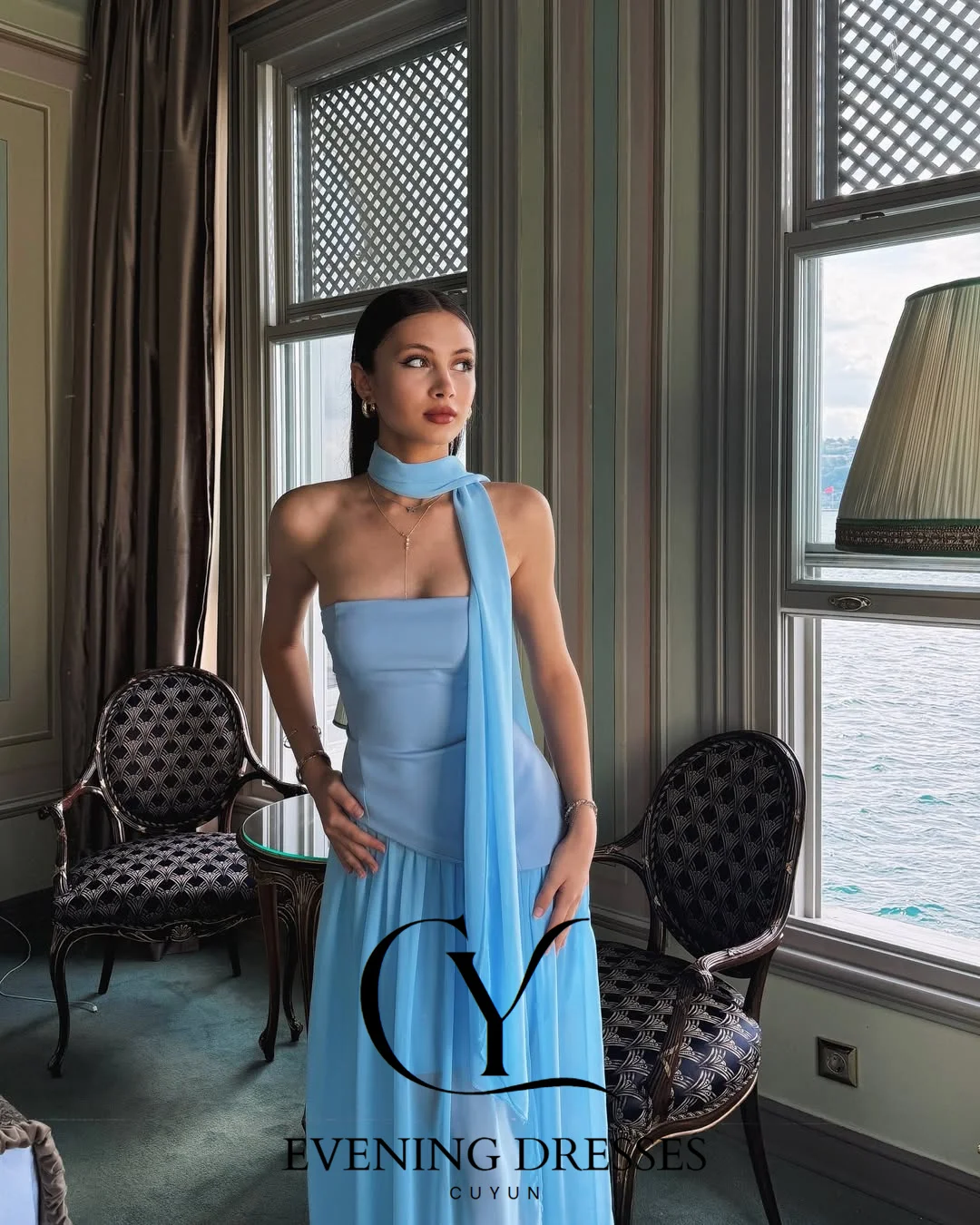 CUYUN-vestidos de verano de gasa para mujer, vestidos de fiesta elegantes personalizados hasta el suelo para ocasiones especiales 2025