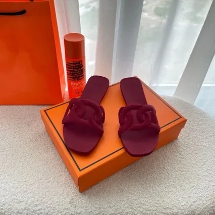 Trendy Letter Print PVC Jelly Flat Slides Women Summer Soft Comfort Non Slip Multi Color Plus Size Indoor Beach Vacation Designer Casual Sandals