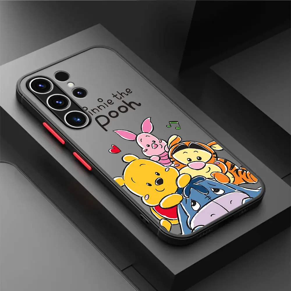 Disney Winnie the Pooh Funny Phone Case for Samsung Galaxy S9 S23 Ultra S10 Lite S21 S22 Plus S20 FE S24 Ultra TPU Cover Luxury