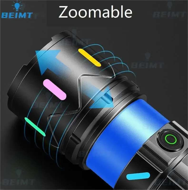 99000LM Ultra Bright Flashlight Super Bright Zoomable Torch Light Rechargeable Waterproof Flash Light for Camping Hiking Outdoor