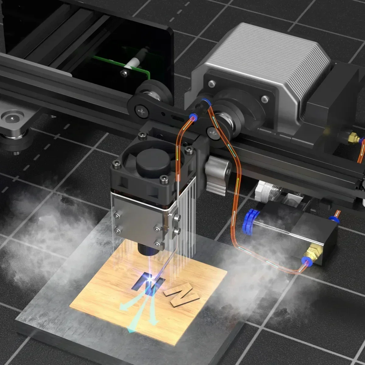 28W Portable Silent Air Compressor 60L/min Adjustable Speed ​​- Suitable for CNC Laser Engraving Machines multifunctional tools