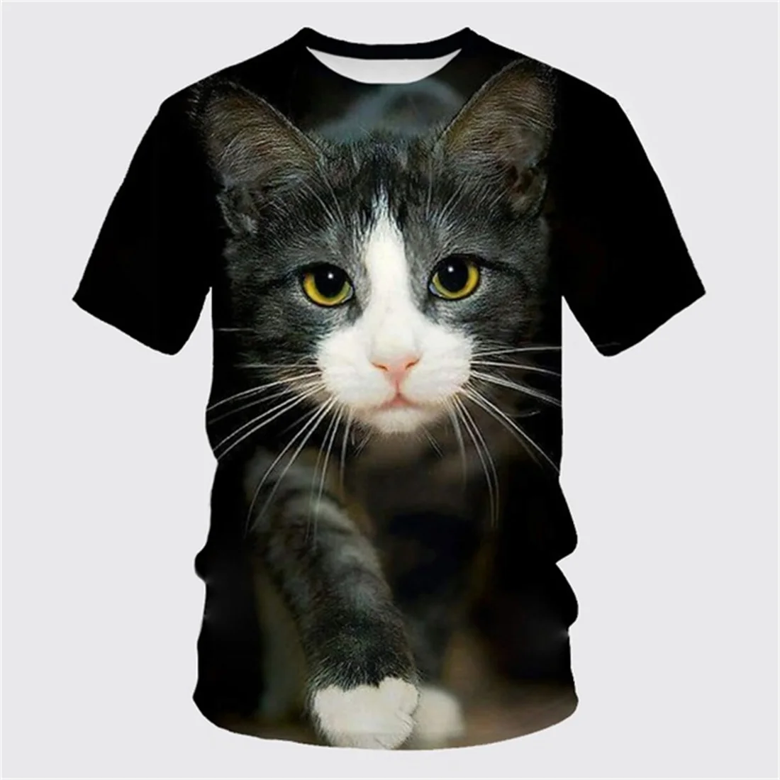 

Men's T-Shirts New Fashion Cute Cat 3D Printing T-Shirt Men's Ladies Casual Short Sleeve T-Shirt Funny Boys and Girls Tee Tops