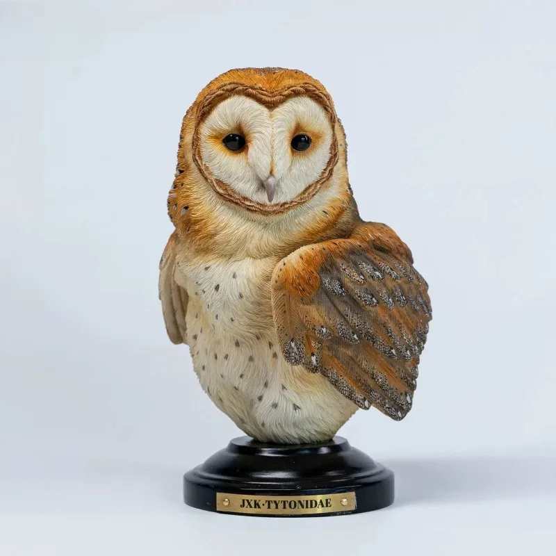 Presale JXK SA005 Barn Owl Head Sculpture 11*13*17cm Simulation Resin Animal Model Figure Desktop Display Decoration