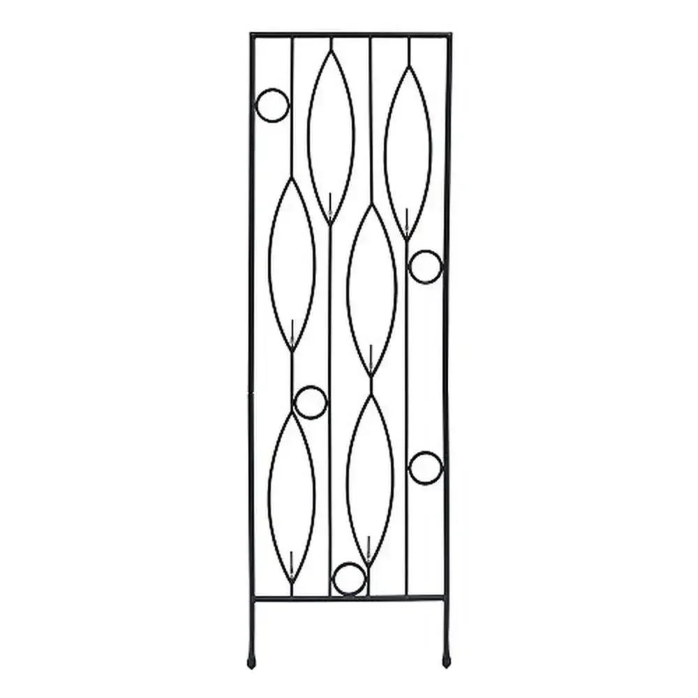 

Vinifera Wine Bottle Trellis Wrought Iron Black Powdercoat Contemporary Classic Design Holds 6 Bottles Outdoor Fence or Backdrop