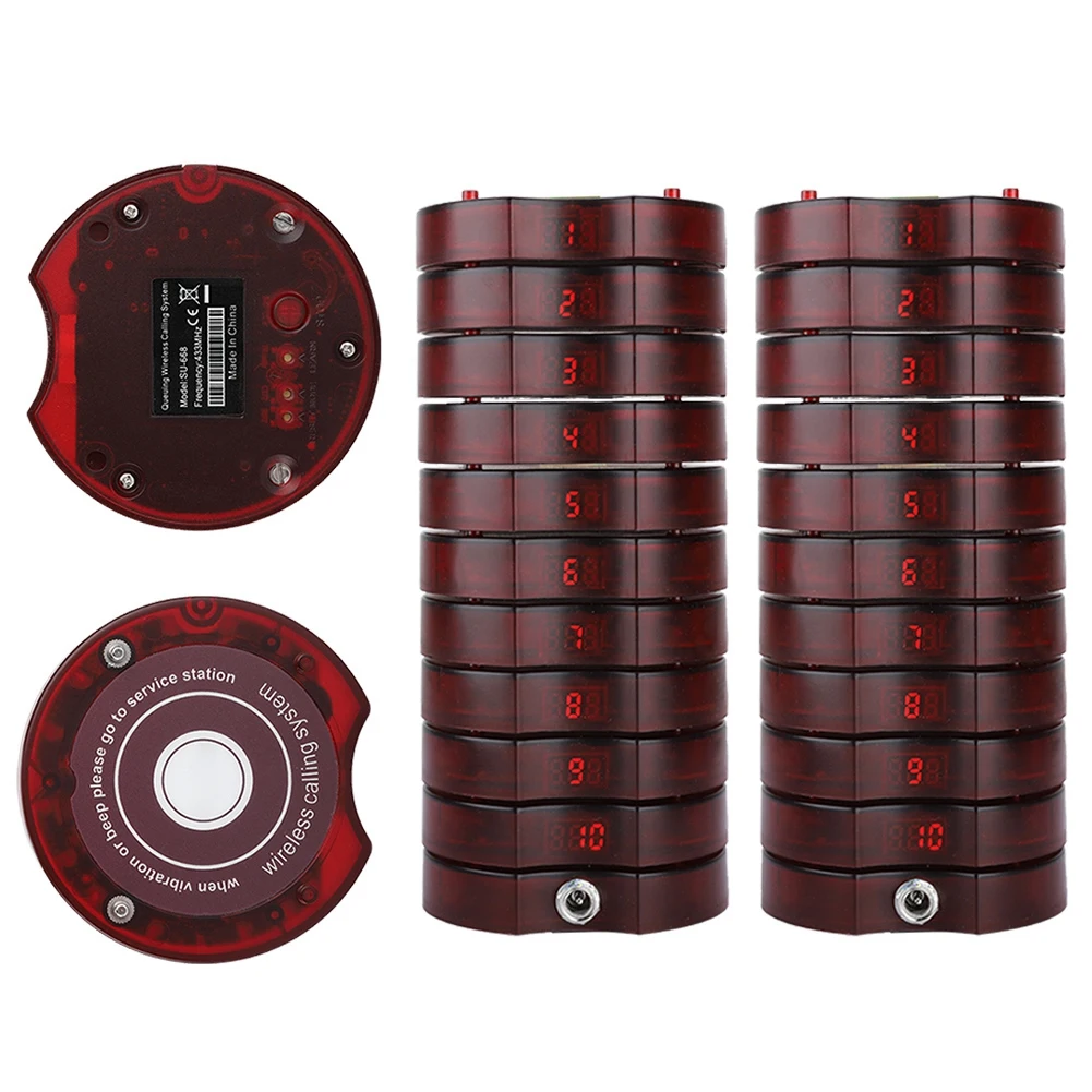 Pager System for Restaurant 1‑for‑20 1.5KM Connection Restaurant Calling System Wireless Guest Paging Queuing System