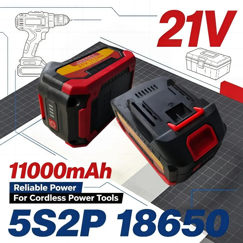 Ipega Rechargeable Lithium Battery 21V 11000mAh, 5S2P 18650 High Current Battery Pack