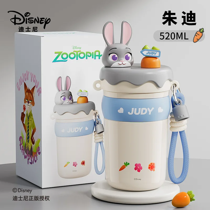 

Disney Zootopia мультфильм аниме термочашка прыгающая соломенная чашка 3D узор уличная портативная спортивная бутылка из нержавеющей стали подарок ребенку