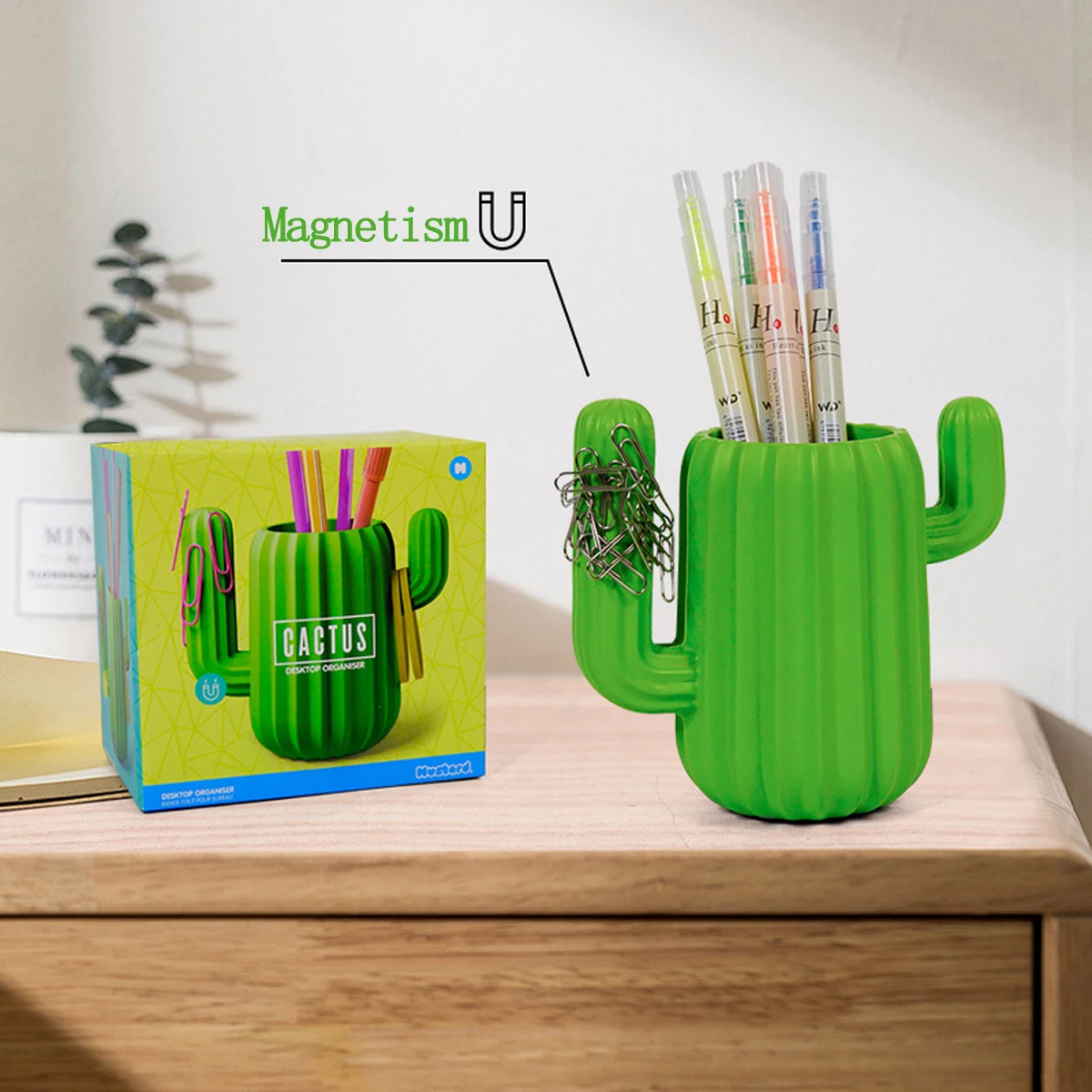 Imagem -02 - Caneta Titular Criativo Estudante Papelaria Desktop Cactus Mesa Multifuncional Caixa de Armazenamento pe Caneta Recipiente Escova Pote Material Escritório