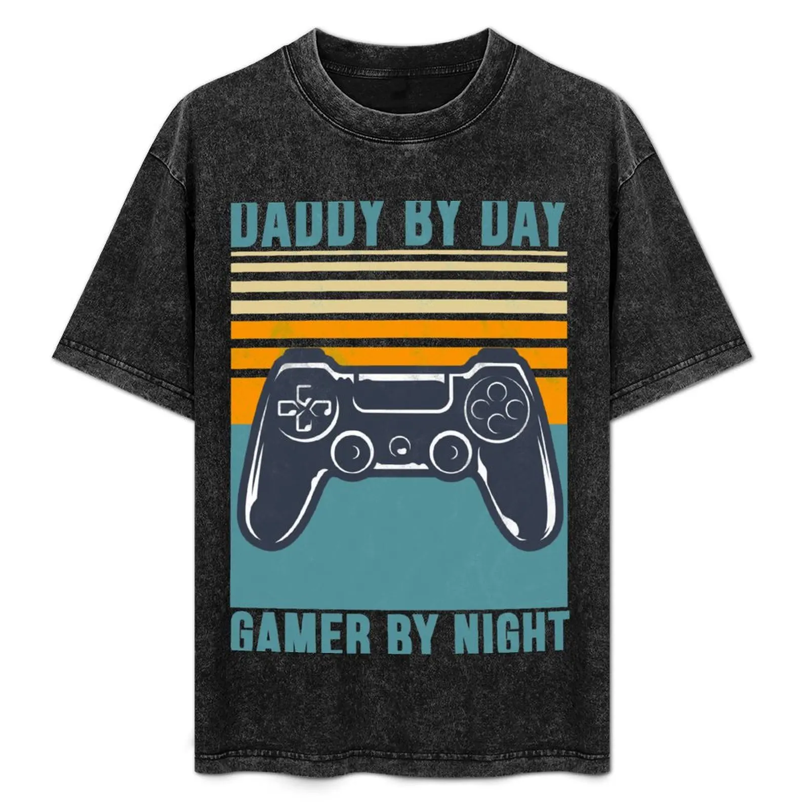 

Daddy by day gamer by night T-Shirt Summer Print Short Sleeve Tee