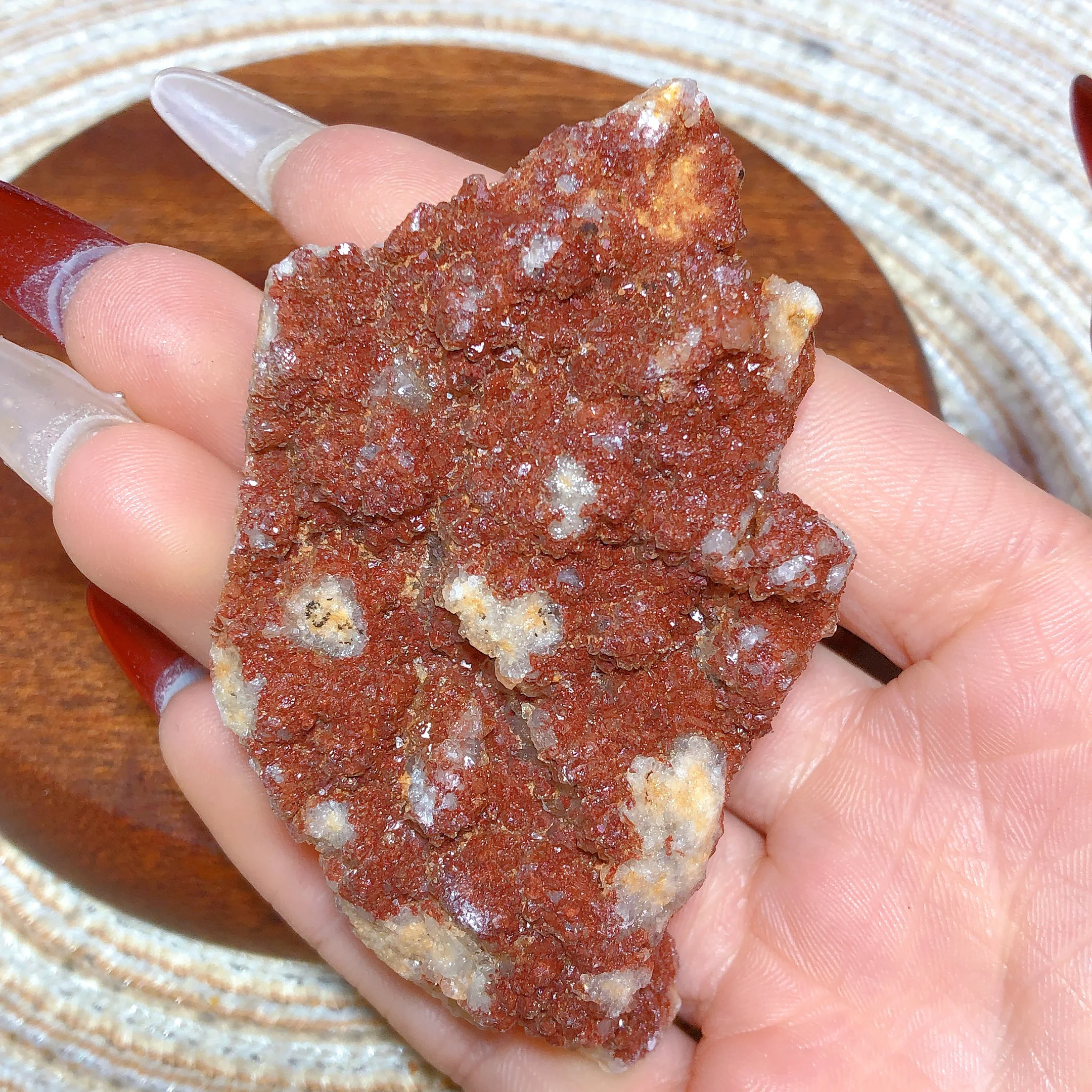 Natural Crystal Red Quartz Hematite Vanadinite Druzy Raw Stone Specimen Painting Energy Wholesale Home Decoration Energy