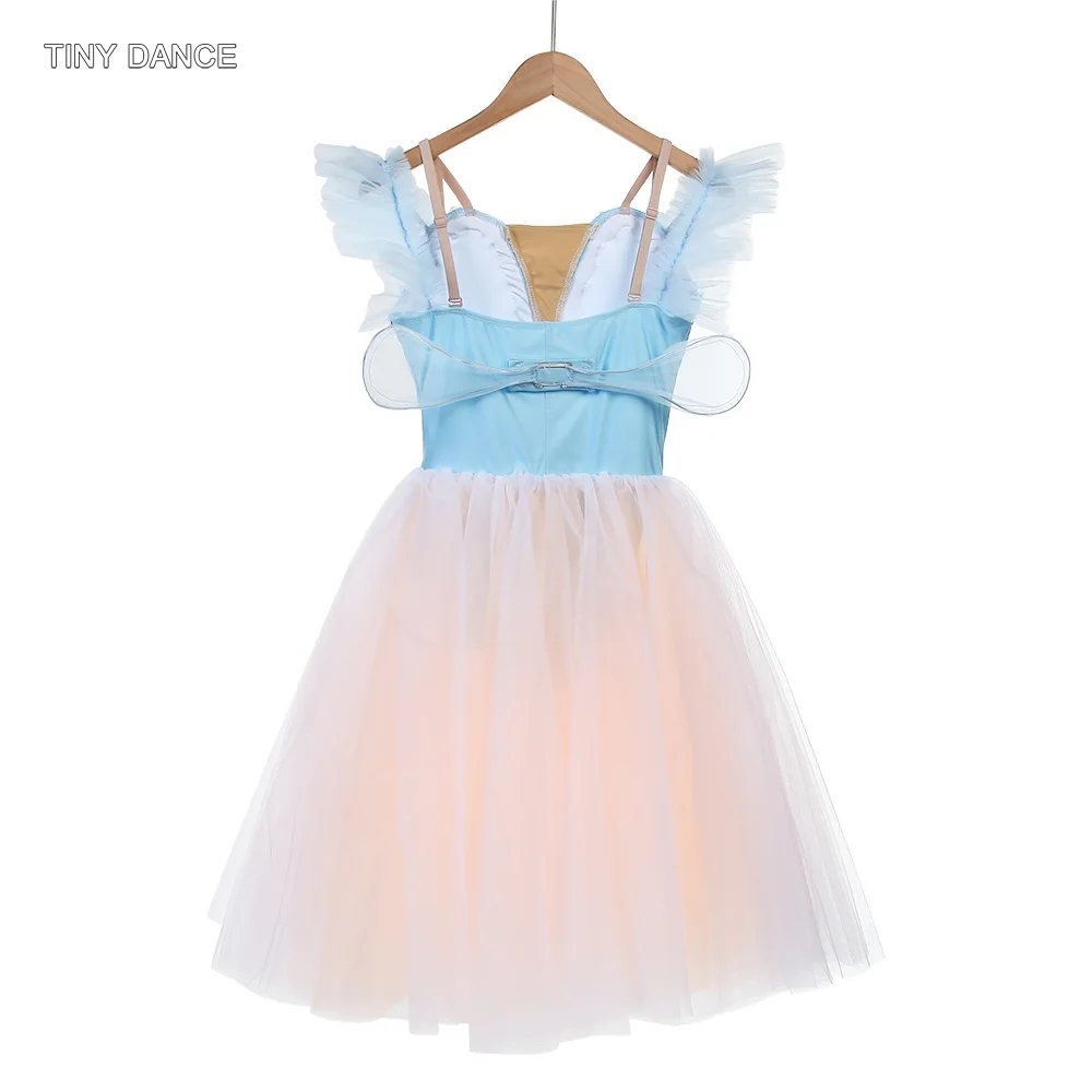 Schulterfreies, romantisches Tutu für Erwachsene und Mädchen, Performance-Ballett-Tanzkostüm, Spandex-Mieder mit langem, bauschigem Tutu 20027