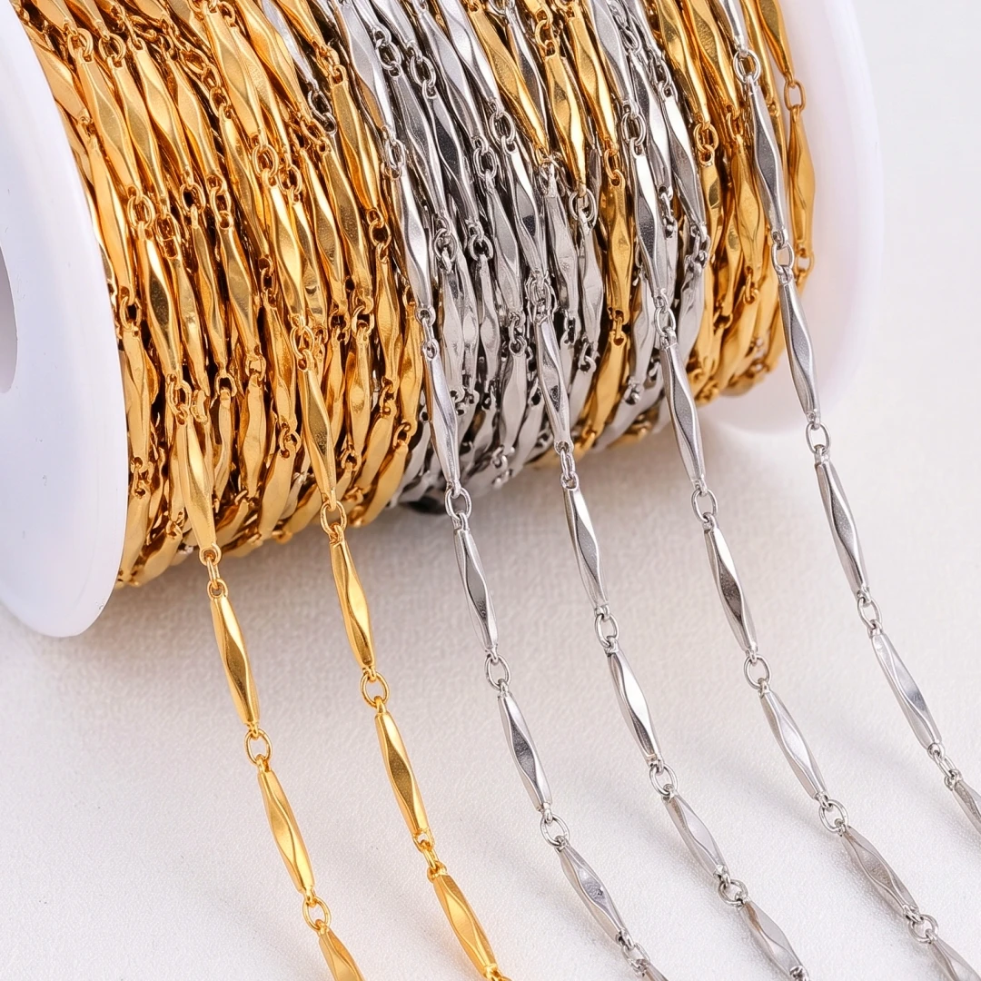 0,5 Meter/1 Meter Vergoldete Edelstahl-Schmuckketten, Gliederketten für Handwerk, DIY Armband und Halskette – Detail 1