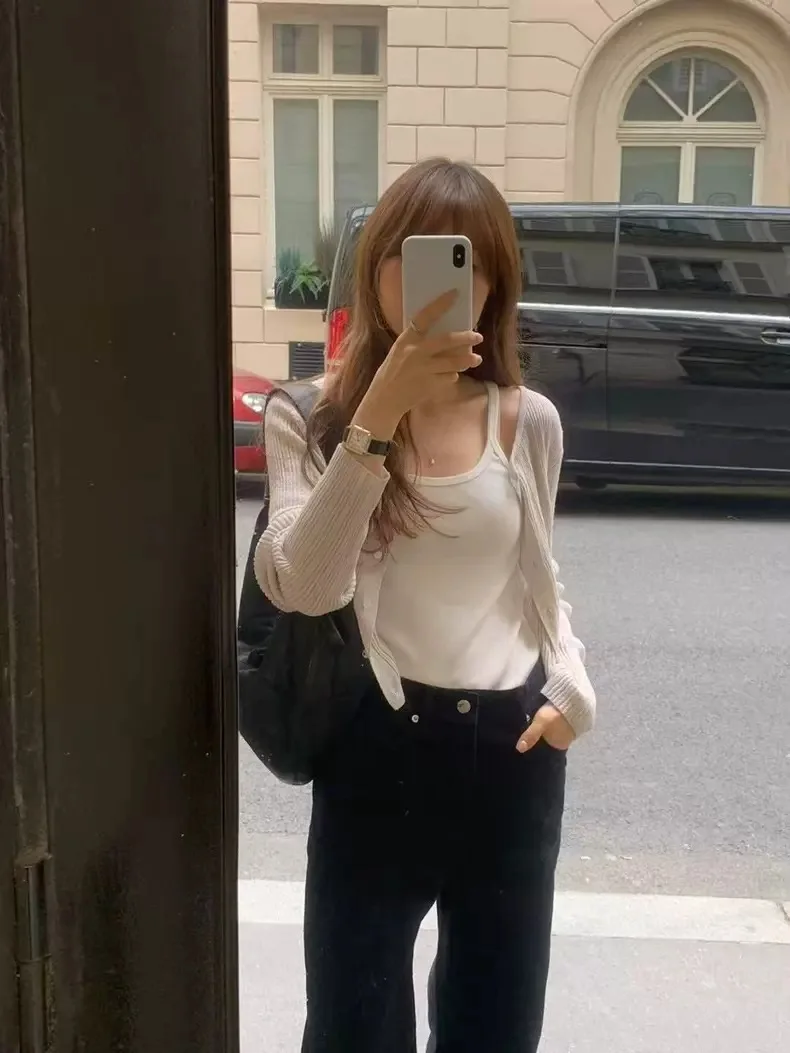 スリムフィット 無地 レディース キャミソール タンクトップ インナー ウェア アウター ウェア ベースシャツ 東大門 OUCE スタイル 通勤 バックレス