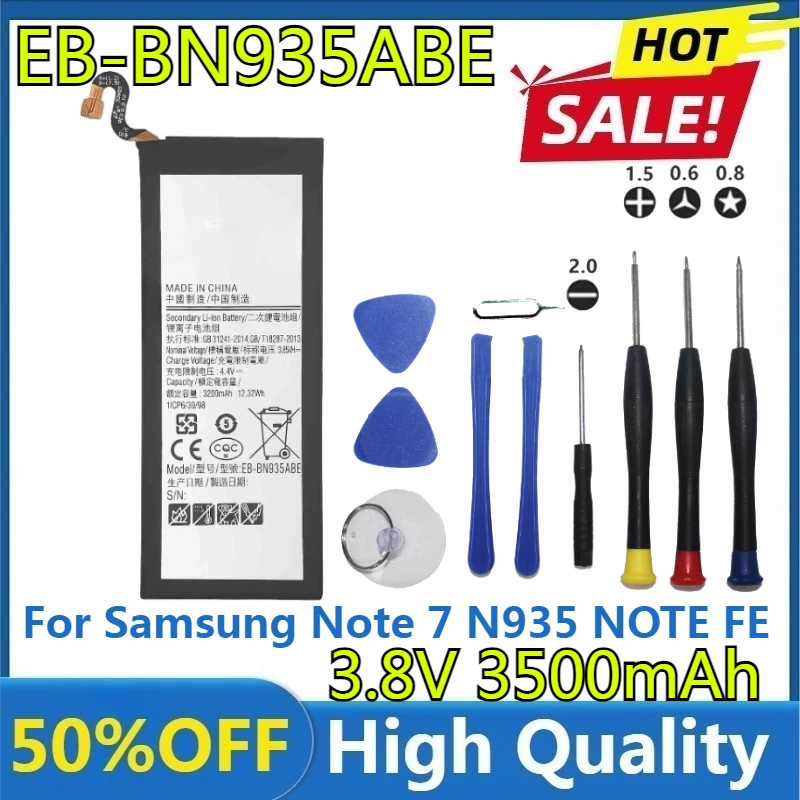 

Новый высококачественный сменный аккумулятор EB-BN935ABE для Samsung Note 7 N935 ПРИМЕЧАНИЕ FE ПРИМЕЧАНИЕ 7 емкости аккумуляторы для мобильных телефонов Bateria