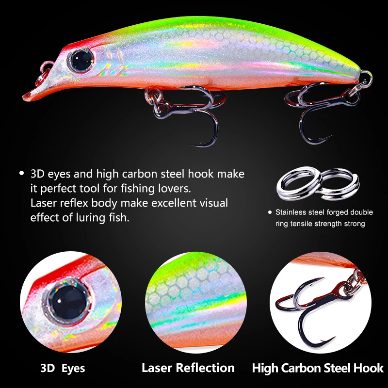 Newup Pesca Minnow Lure Wobblers for Fishing 7.9Cm-7.4G Wobblers for Trolling Fish Bait Crankbaits Fishing Goods Lure