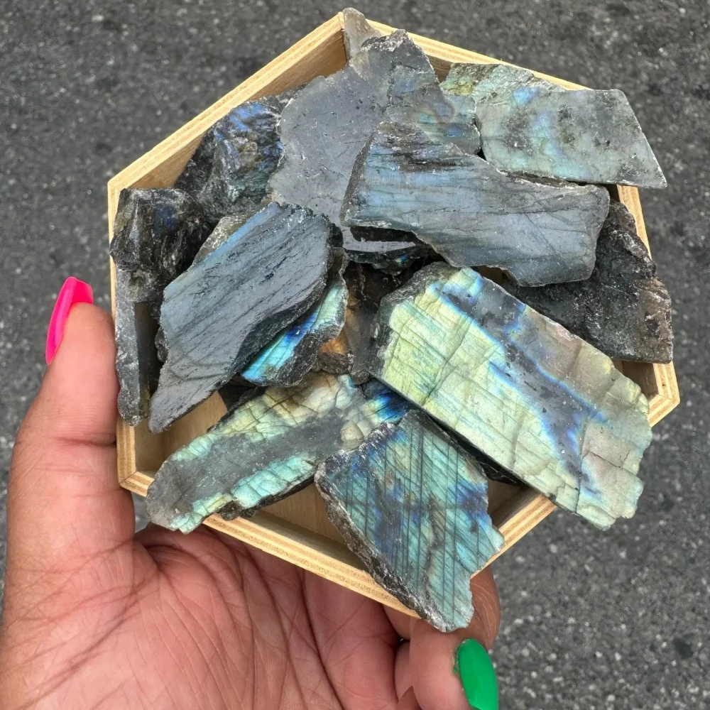 1pc Natural LABRADORITE SLAB, Polished Labradorite Slice, Wholesale Raw Labradorite Stone,Perfect Gift for Collectors