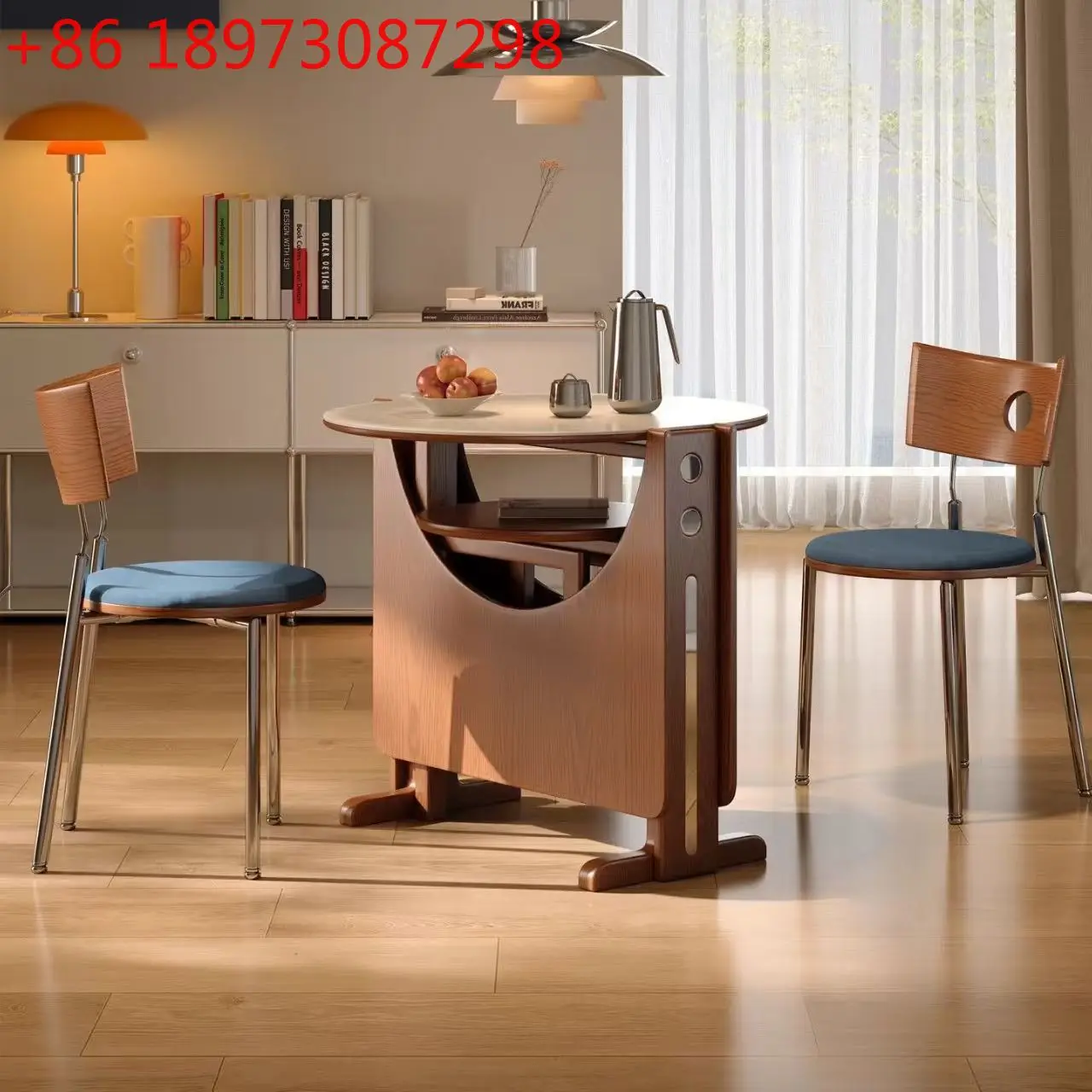 

Средневековый обеденный стол из массива дерева, складной, для небольшой квартиры, полукруглый стол для еды.