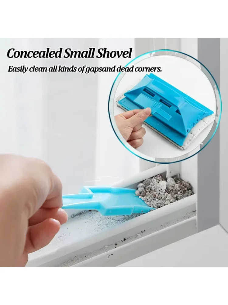 Window Groove Cleaning Brush Foldable Gap Brush Table Dusting Cloth Sliding Door Track Cleaning Tool Household Crevice Cleaner