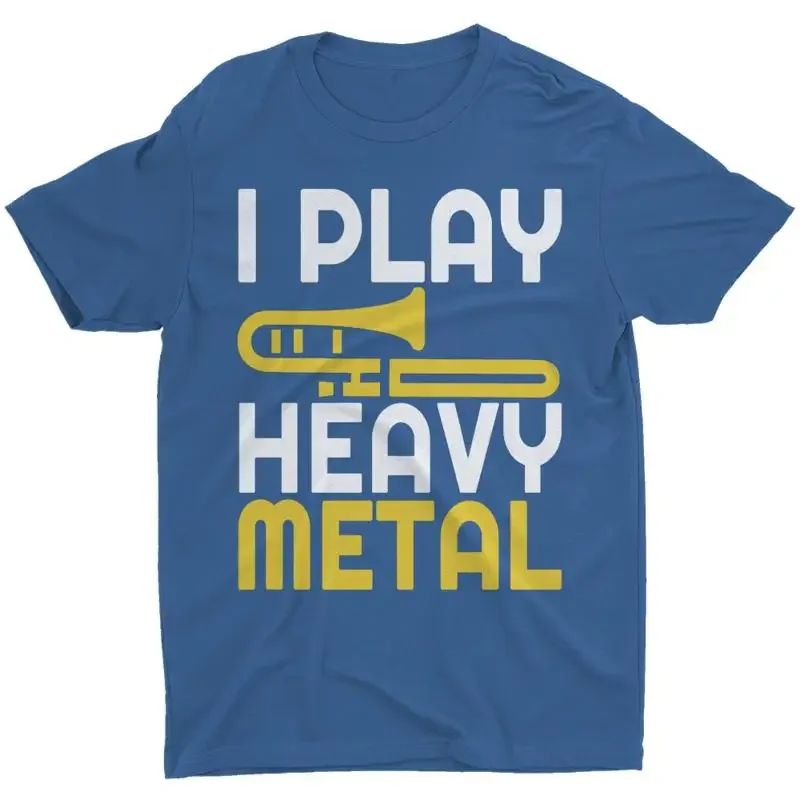 Camiseta I Play Heavy Metal para amantes del trombón, divertida, para hombre