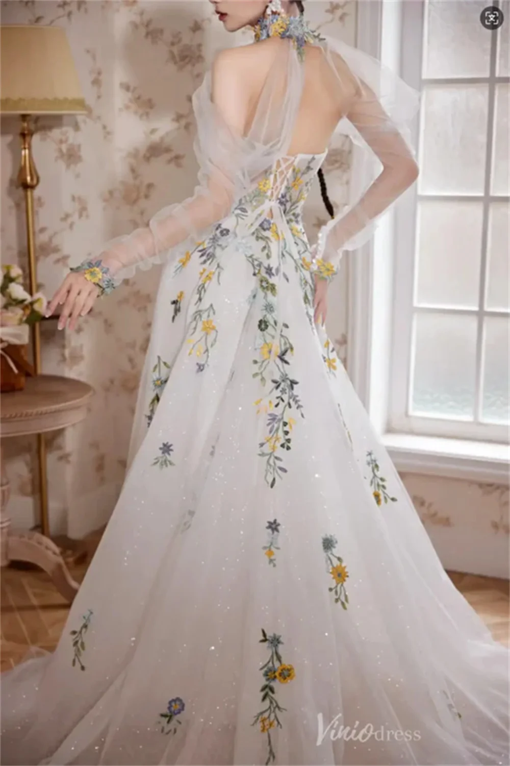 Tokyo Customized White Halter Neck Wedding Dress Tulle Halter Neck Lace-Up Bridal Gowns A-Line Court Train Wedding Gowns 2026