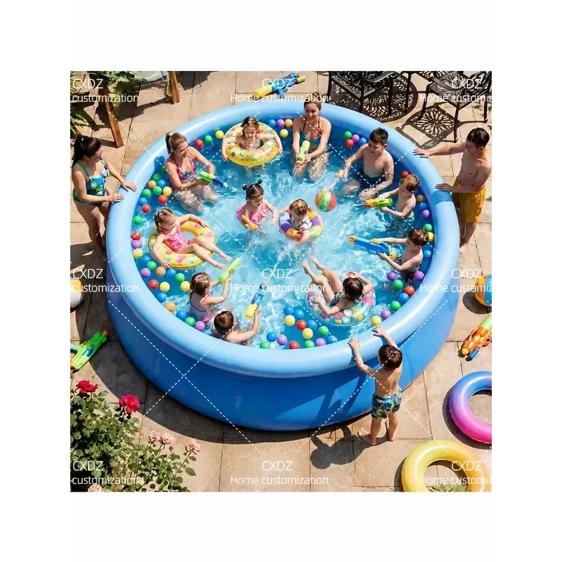 Large Thickened Inflatable Family Pool Outdoor Folding Swimming Pool for Adults and Children Heavy Duty Paddling Pool