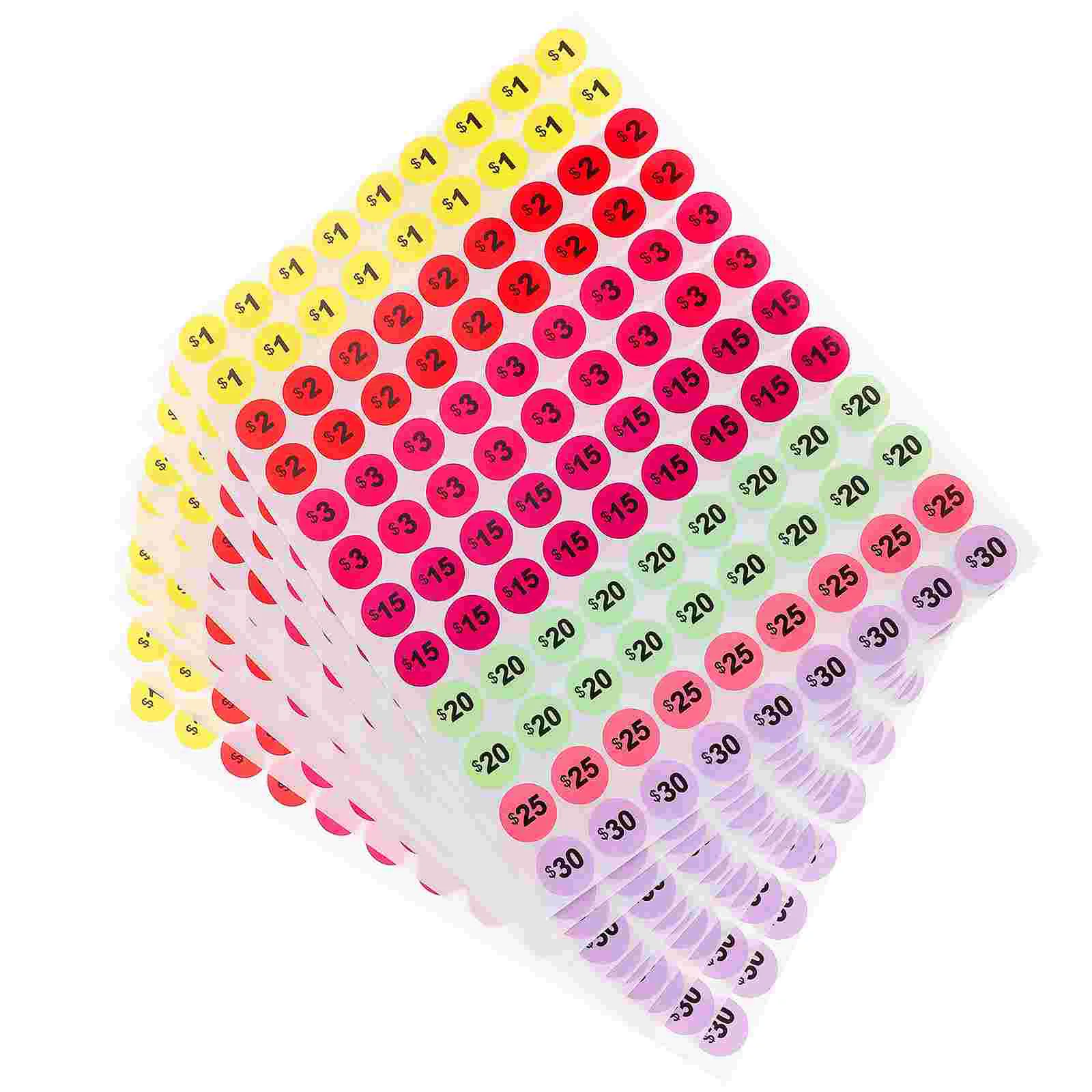 10 Sheets Supermarket Dollar Price Tag Sticker Sale Stickers Pricing Label Retail Stores Nail