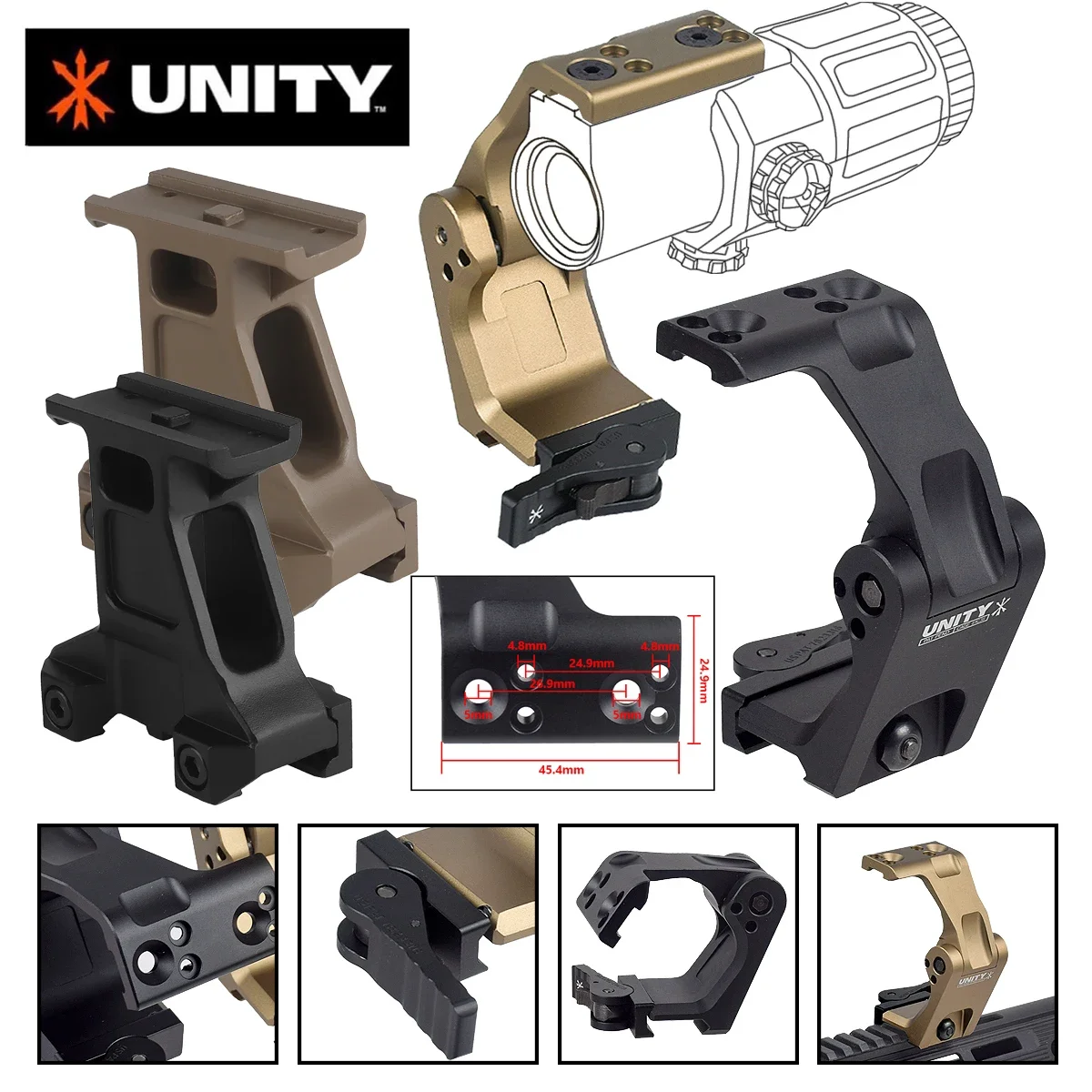 

Tactical Unity Fast Mount Metal Fast Scope Red Dot Sight Lerna Mount Kit Elevated Base Hunting Mounts G33 G43 G45 Scope Mounts