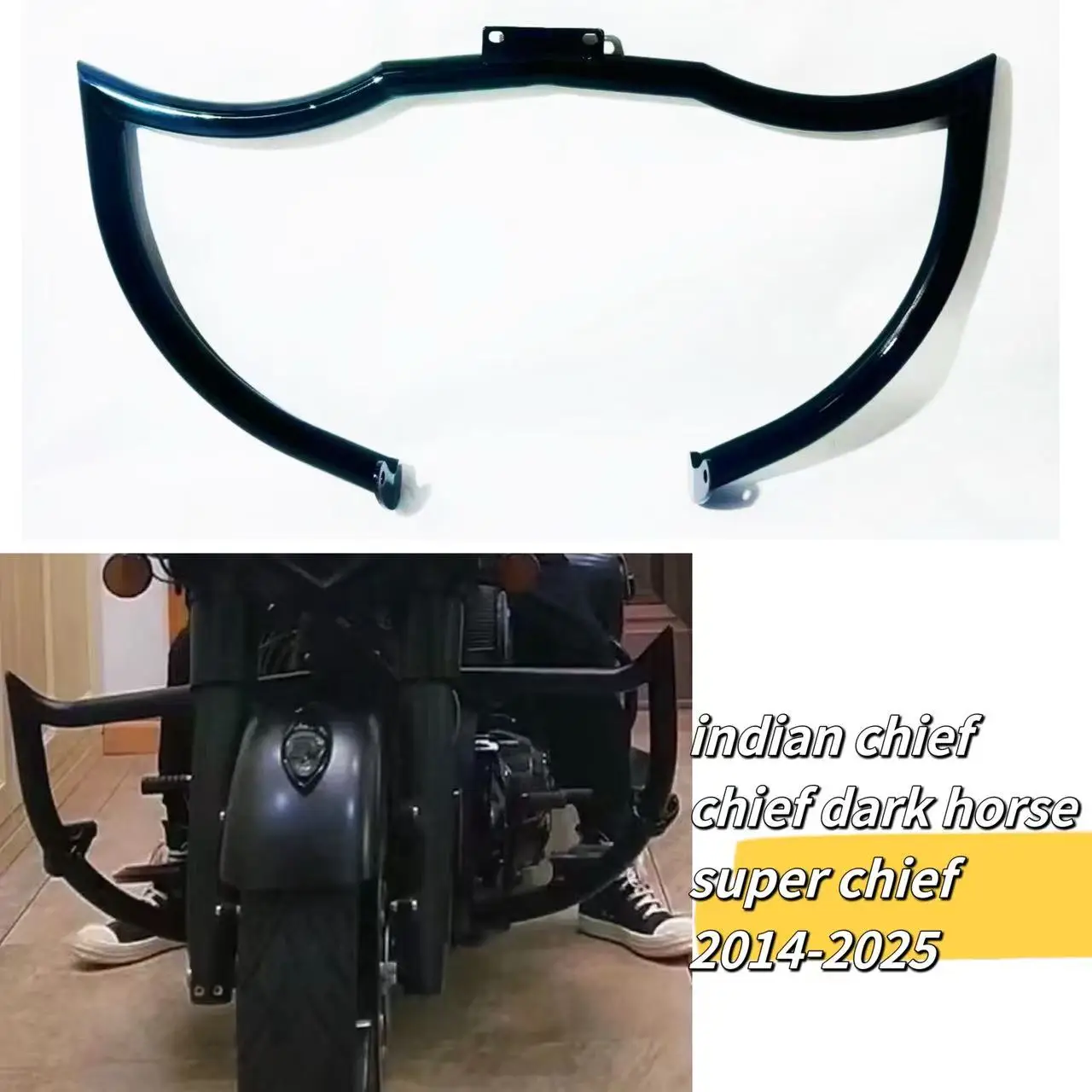 

Motorcycle 1-1/2'' Bumper Highway Crash Bar Engine Guard For Indian Chief Dark Horse Chief Bobber Super Chief Classic 2014-2025