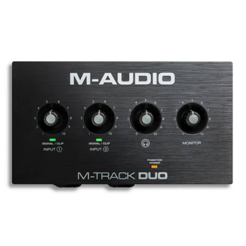 Tarjeta de sonido MIDI M-AUDIO M-Track DUO, interfaz de grabación USB de 2 canales, 2 entradas / 2 salidas con preamplificadores Crystal
