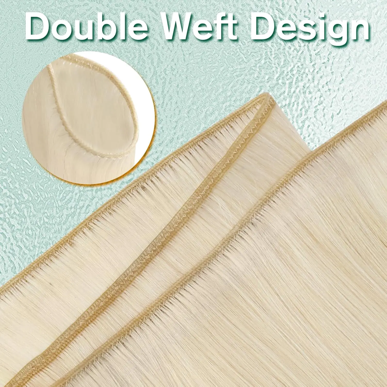Sew-in Double Weft Extensions 50G Real Natural Human Hair 12-22 Inch Machine-Remy Full Head Bundle for Hair Extensions view 4