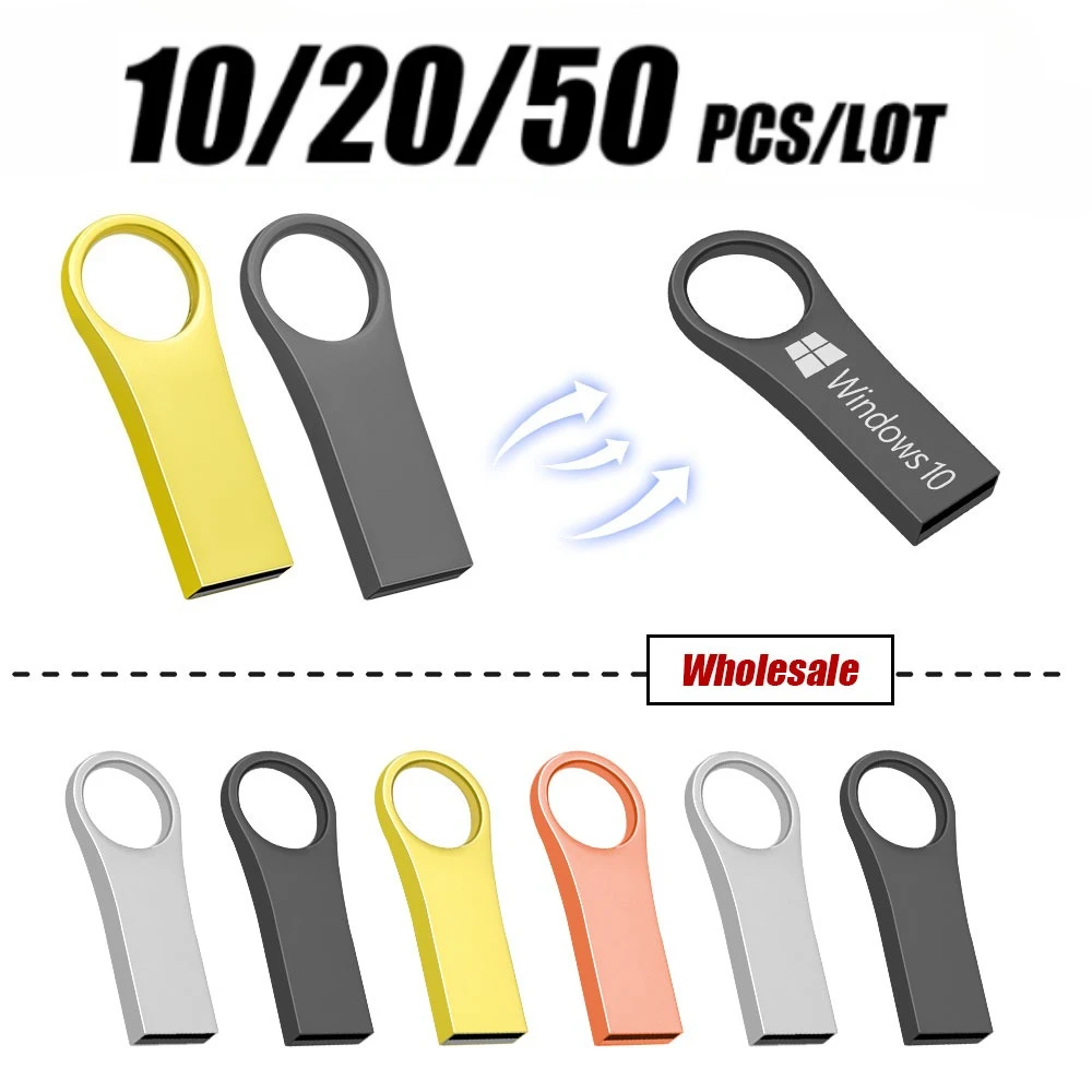 

10/20/50 шт., USB-флеш-накопитель с бесплатным логотипом, 4 ГБ, 8 ГБ, 16 ГБ, 32 ГБ, водонепроницаемый флэш-накопитель, 64 ГБ, настоящая емкость, U-диск Cle Usb