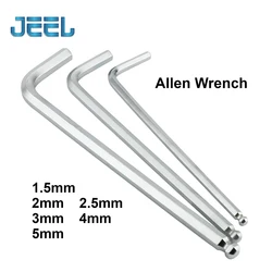 Allen Wrench Nickel-plated Ball Head 1,5mm, 2mm, 2,5mm, 3mm, 4mm, 5mm， DIY Tools Hex Key