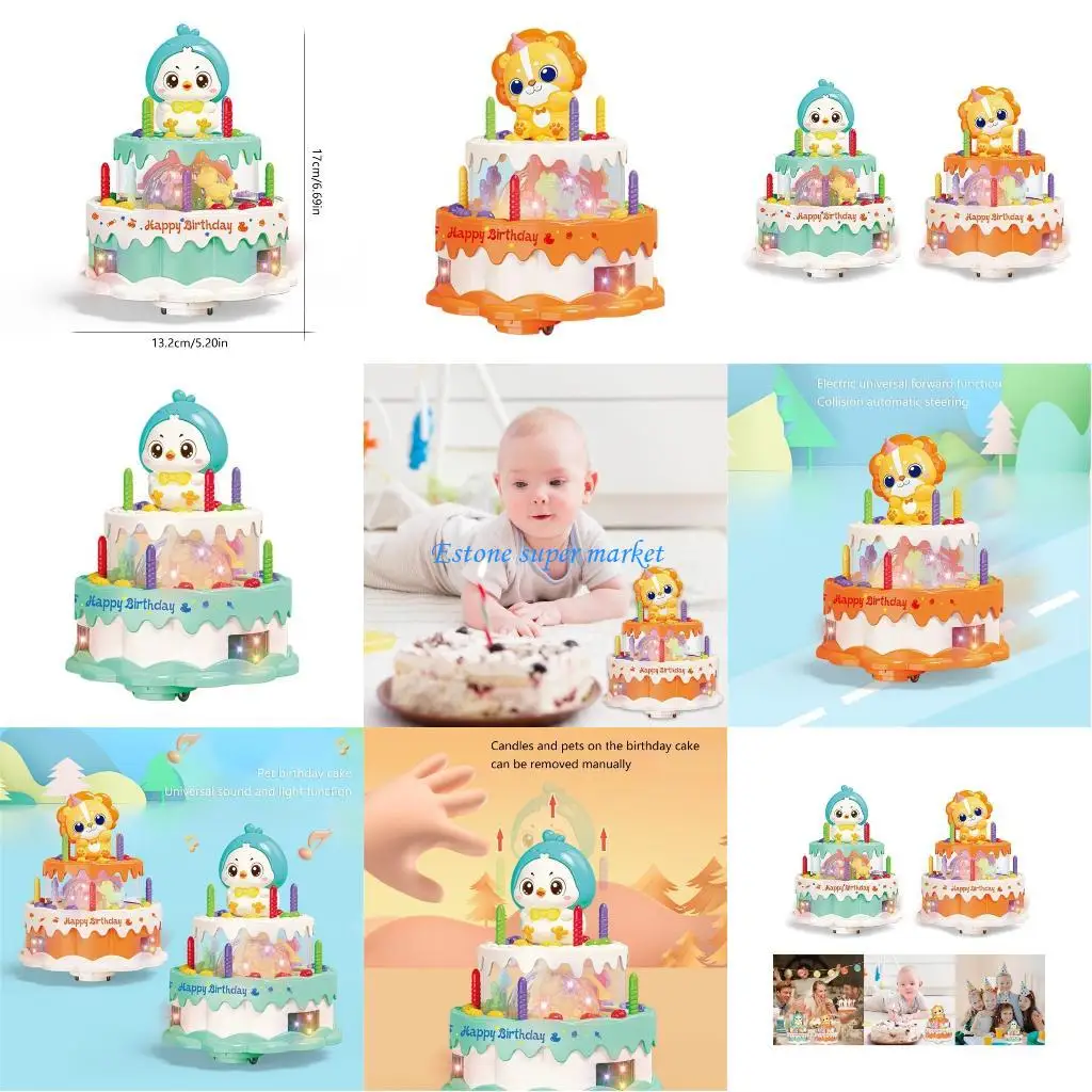 

090B Children Glowing Birthday Cake Toy Street Stall Market Gadgets Gift for Kid