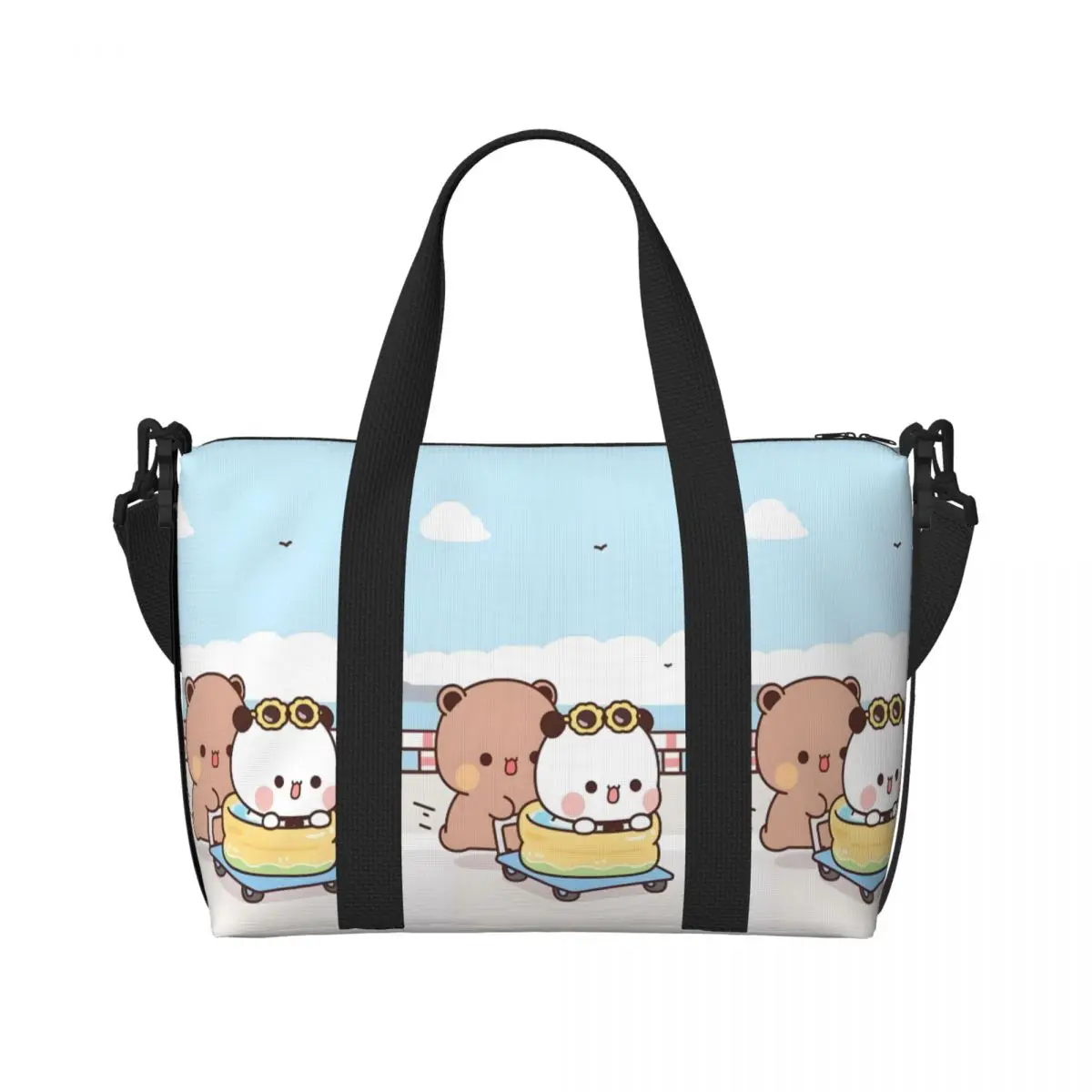 

Женская пляжная большая сумка Bubu Dudu на заказ Kawaii с большим отделением для спортзала, пляжные дорожные сумки