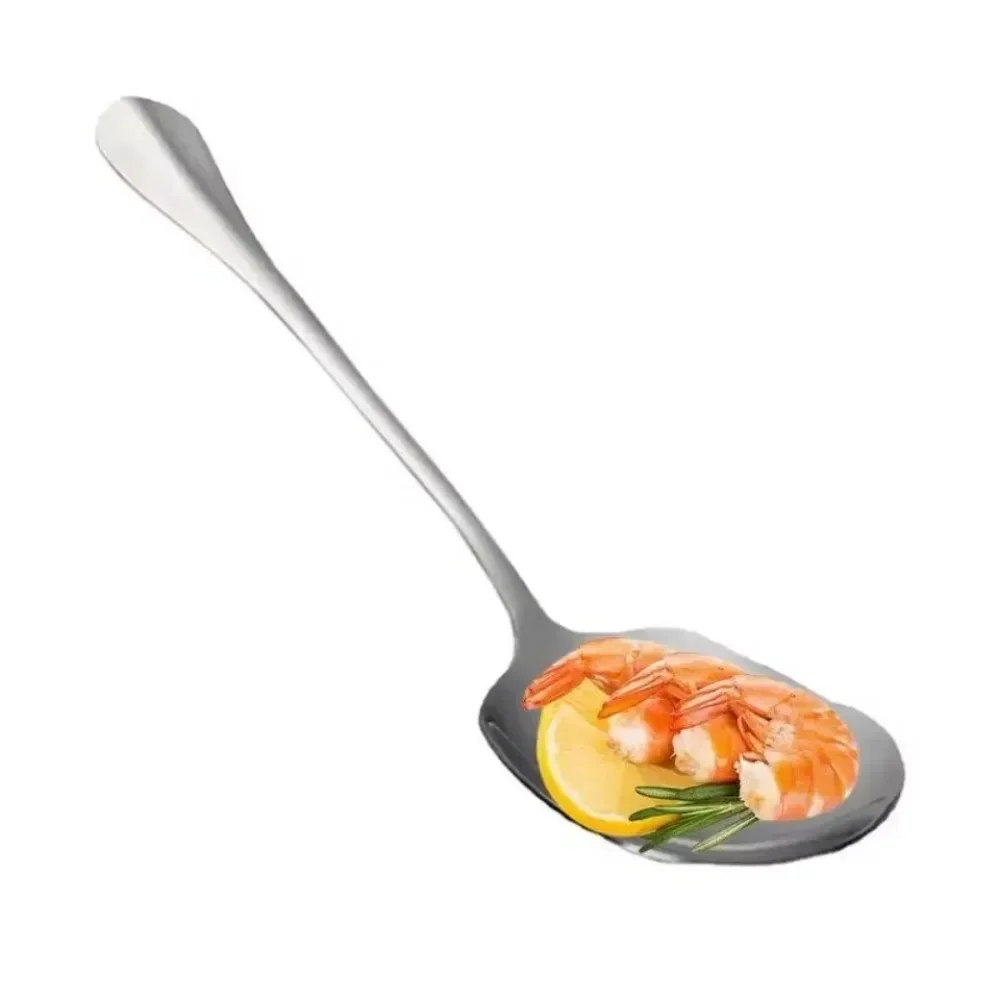 25cm Stainless Steel Rice Spoon Ergonomic Metal Serving Spoon Kitchen Flatware Salad Serving Utensils for Pasta